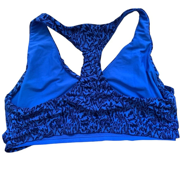 Aerie Offline Real Me Racerback Longline Sports Bra Size XXL Blue Black - Picture 3 of 6